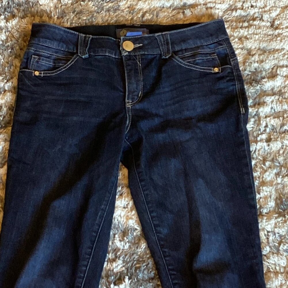 DEMOCRACY Jeans Ab Solution Dark Wash Blue Stretch Skinny Ankle Women's 6 - Picture 2 of 7